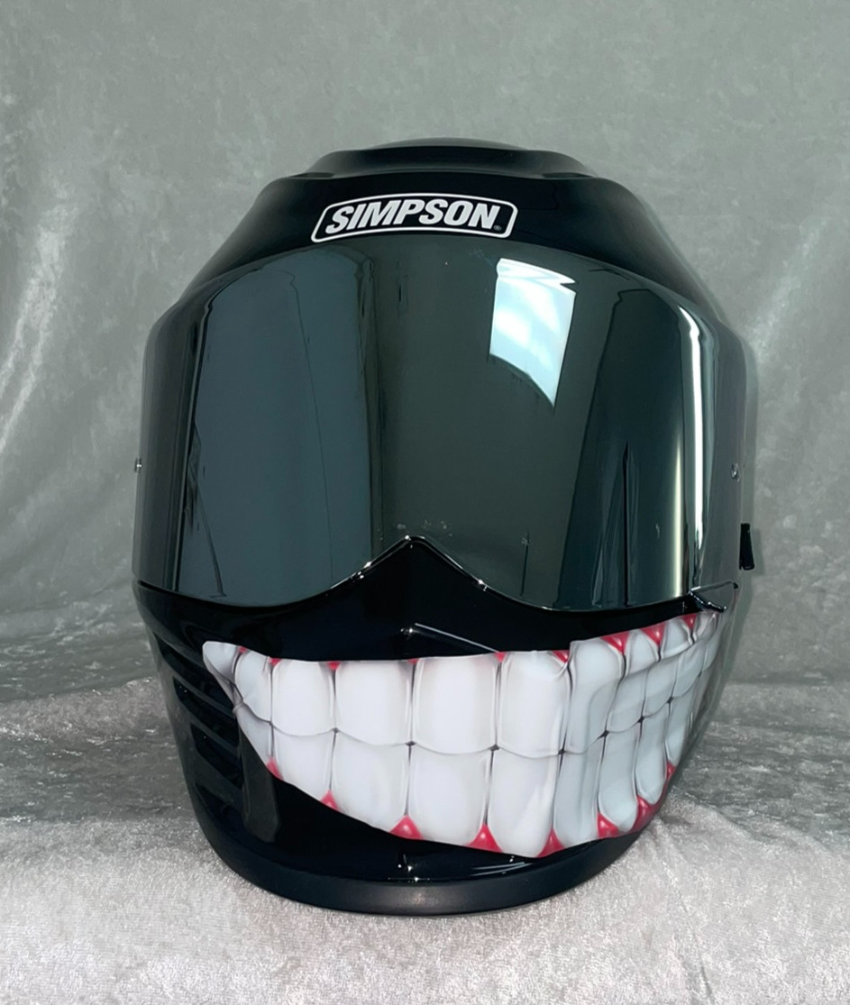 EVIL GRIN SMILE motorcycle helmet decal