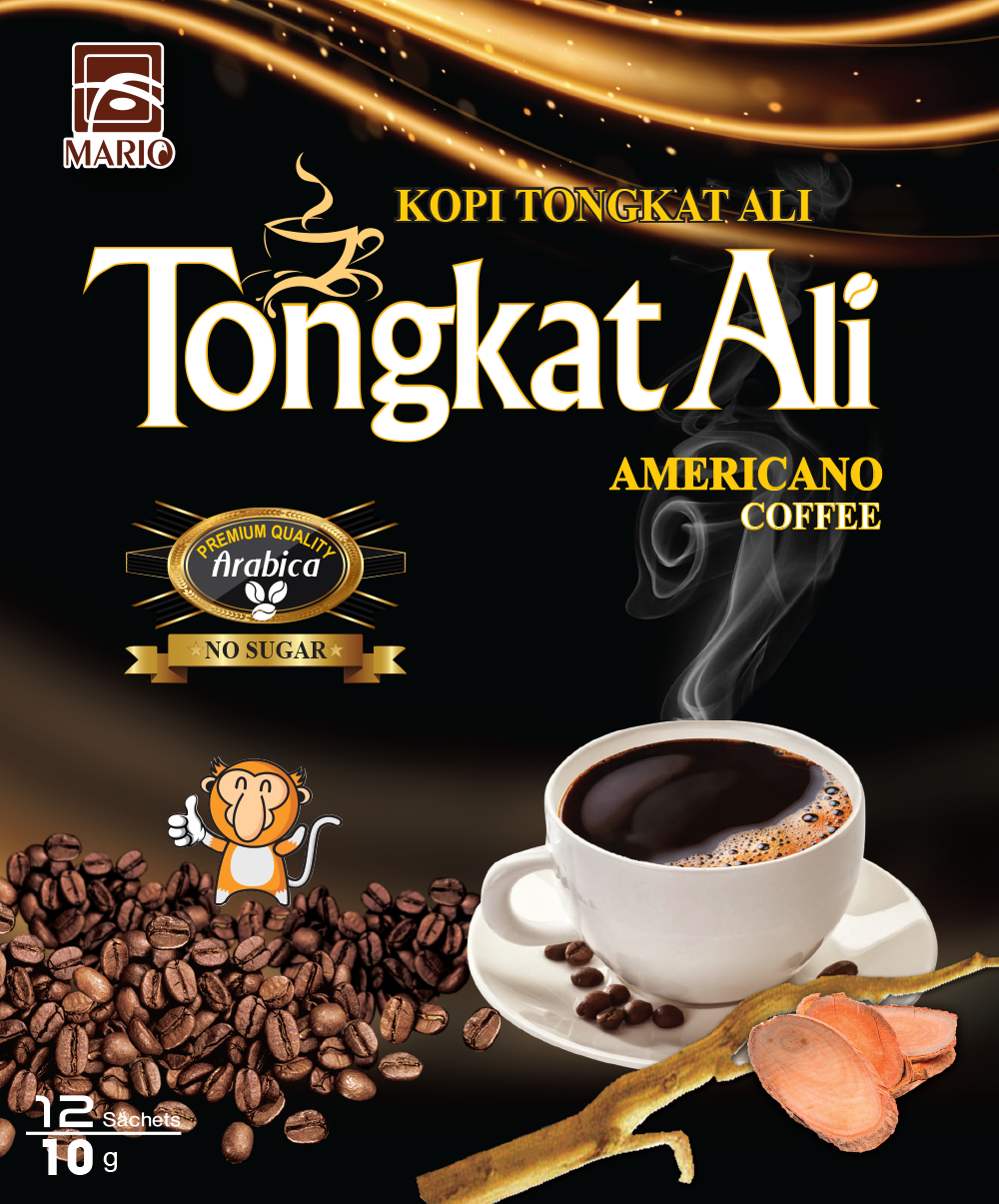 Sabah Tongkat Ali Black Coffee ( No Sugar added) 12 sachets  东革阿里纯黑咖啡