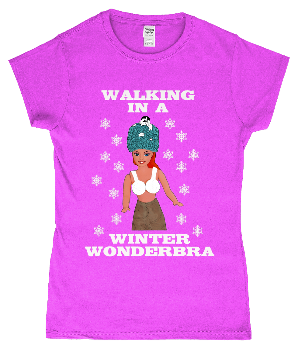 Thumbnail: Rude, Funny, Ladies, Xmas TShirt! Walking In A Winter Wonderbra!