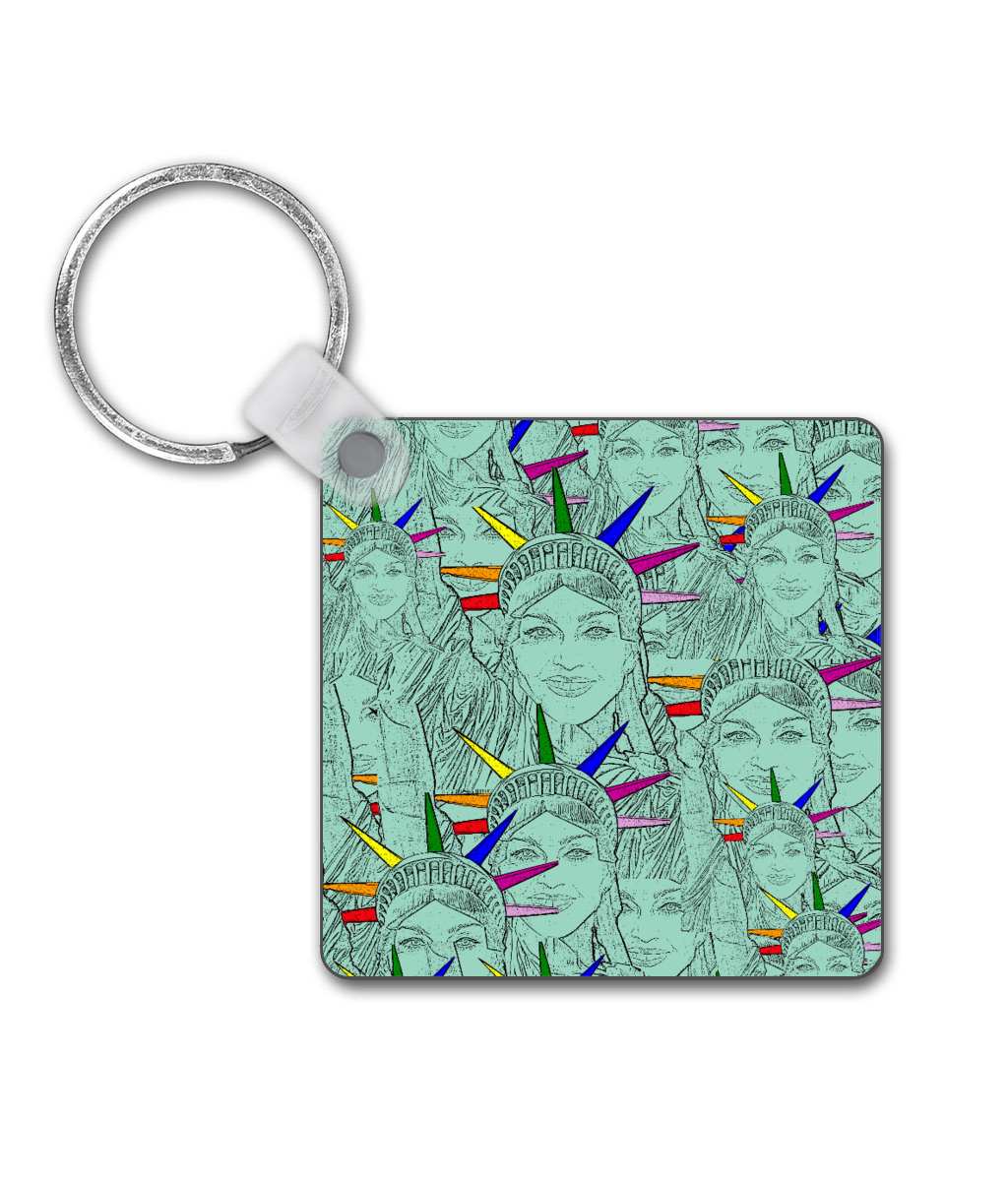 Madonna Morphed Into The Statue of Liberty, Gay Keyring