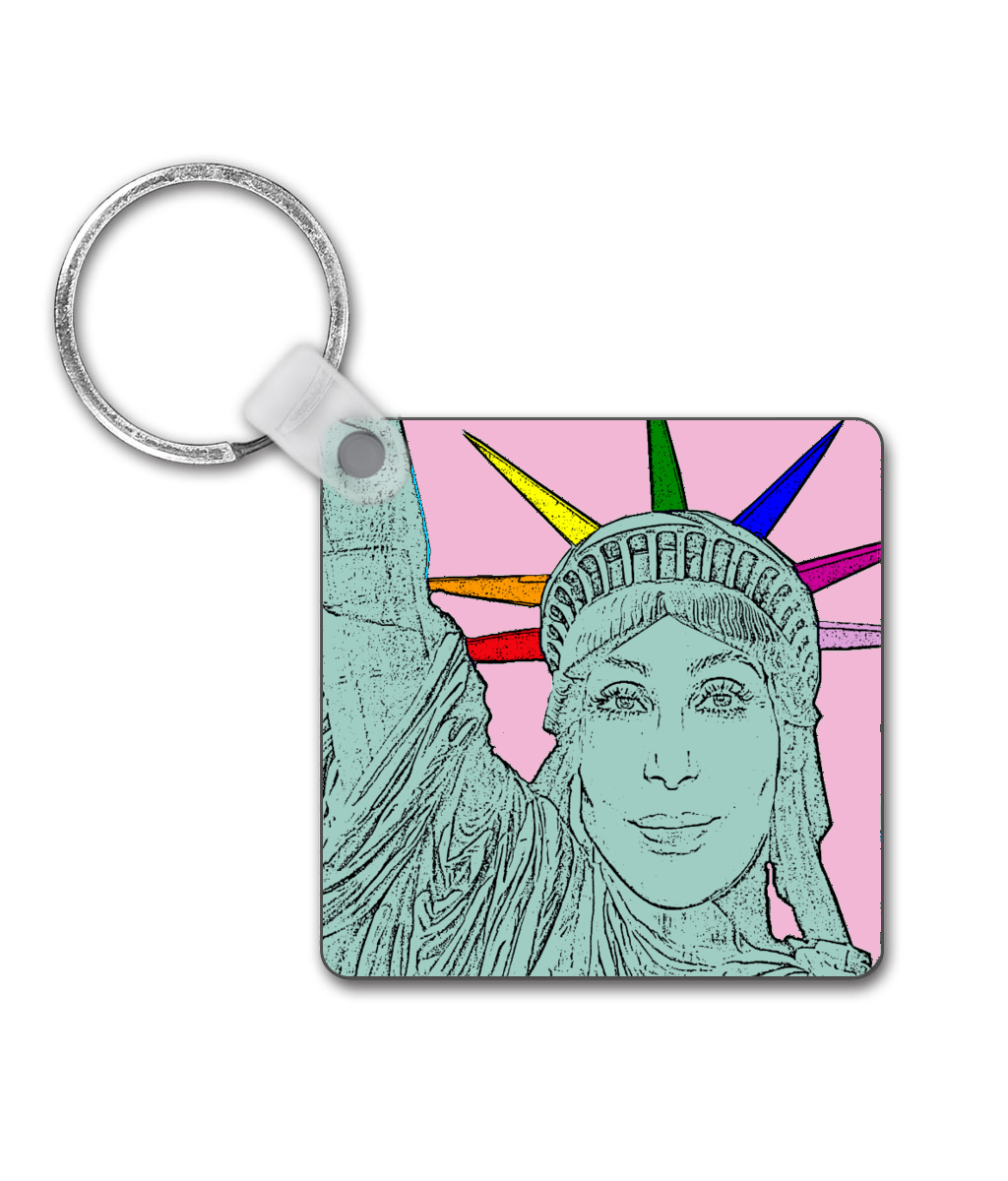 Cher as the Statue of Liberty! Funny Gay Keyring