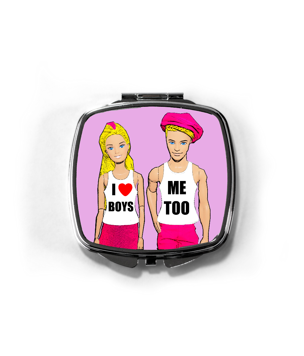 I Love Boys, Me Too! Funny, Gay, Compact Mirror