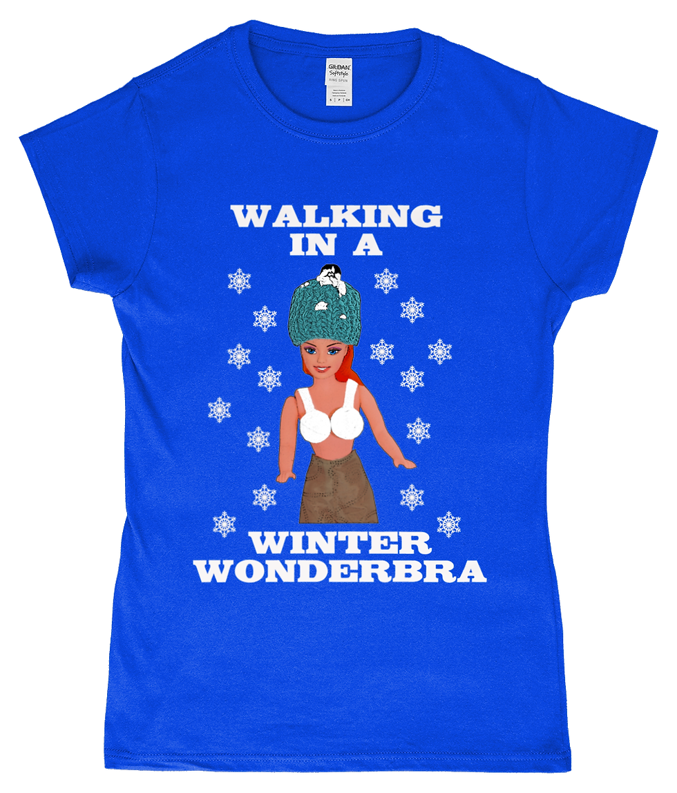 Thumbnail: Rude, Funny, Ladies, Xmas TShirt! Walking In A Winter Wonderbra!