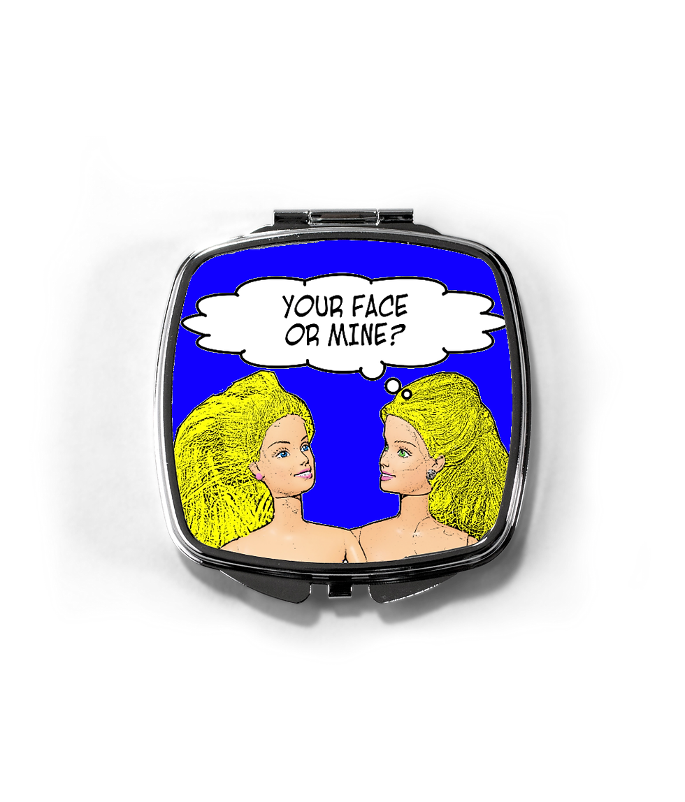 Thumbnail: Rude, Funny, Lesbian Compact Mirror (Your Face or Mine)!