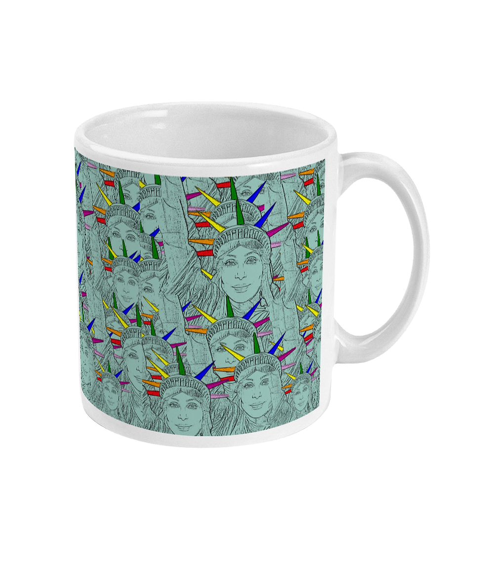 Thumbnail: Gay Pop Art Mug! Cher morphed into The Statue of Liberty!