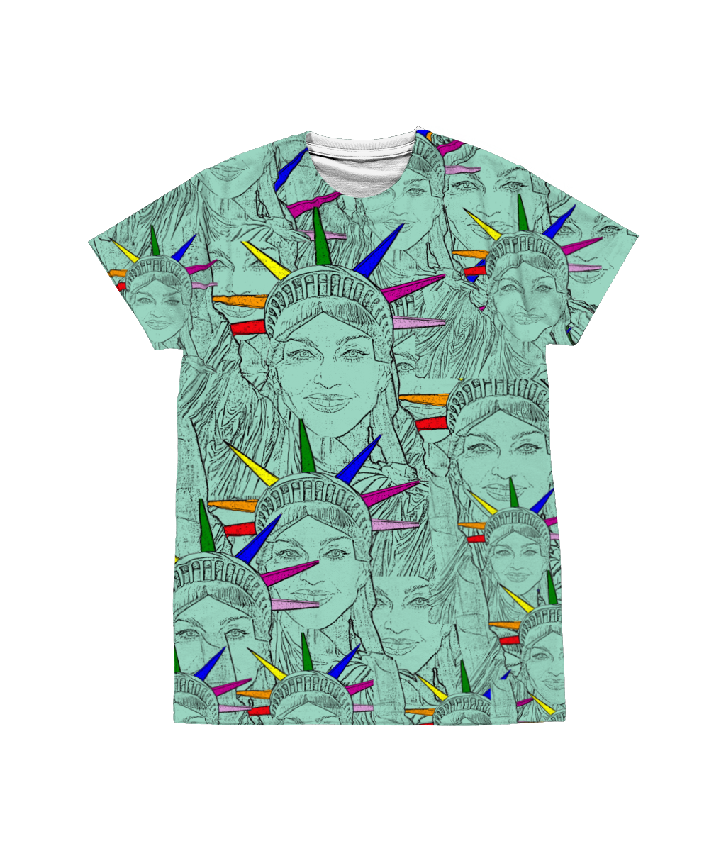 Madonna as the Statue of Liberty! LGBT, Cool, Pop Art Sublimation Unisex T-Shi