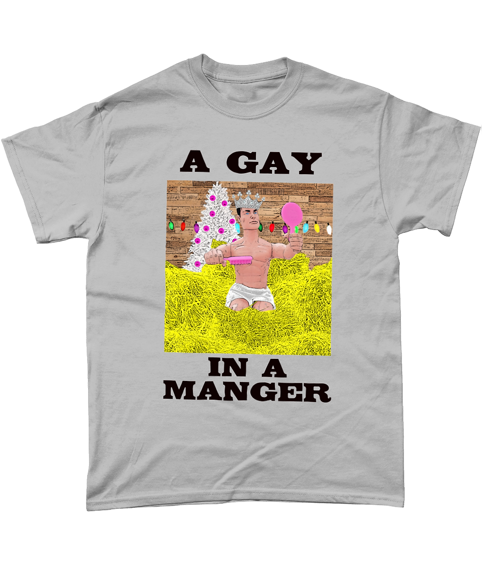 Thumbnail: A Gay In A Manger! Funny, Gay, Xmas T-Shirt