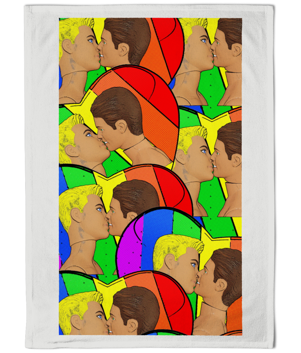 Gay Kissl! Funny, Gay Tea Towel!