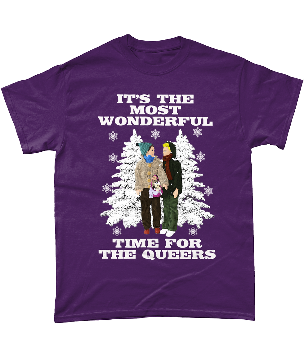 Thumbnail: Its The Most Wonderful Time For The Queers! Funny, Gay, Xmas T-Shirt