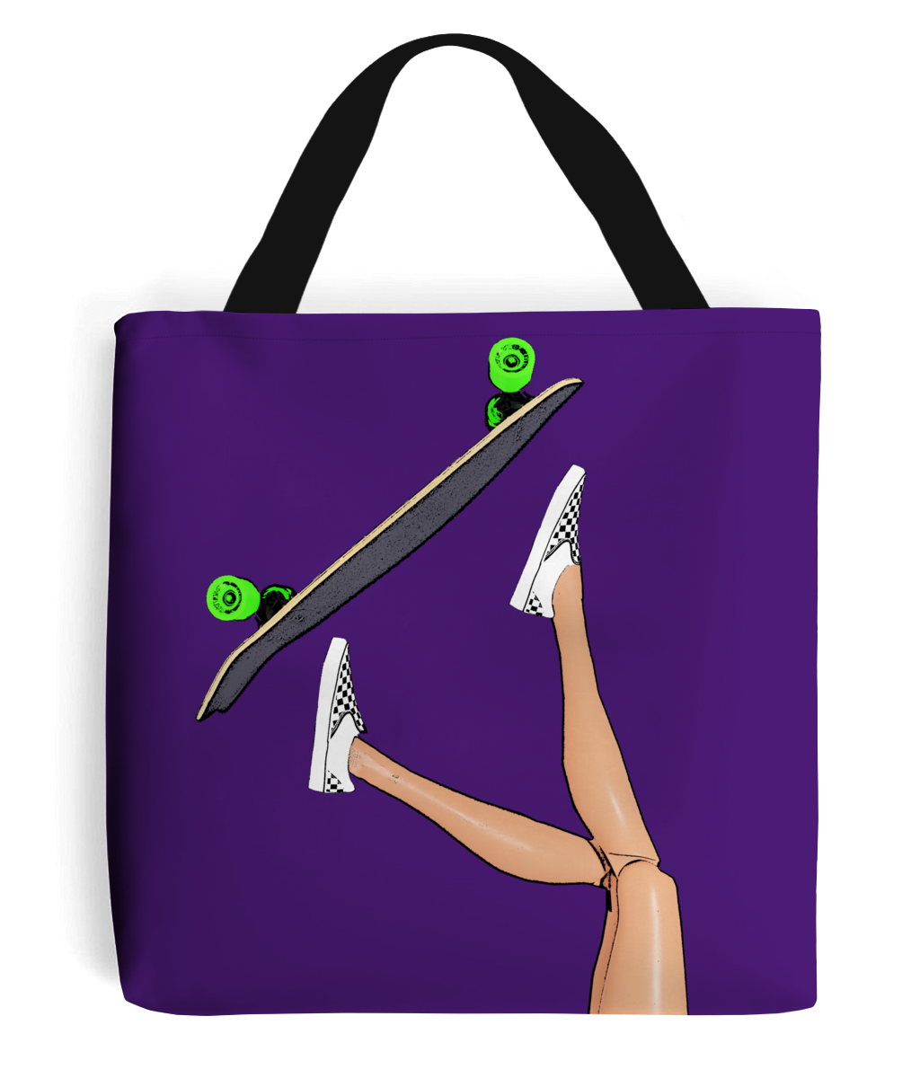 Skateboarding Girl Tote Bag