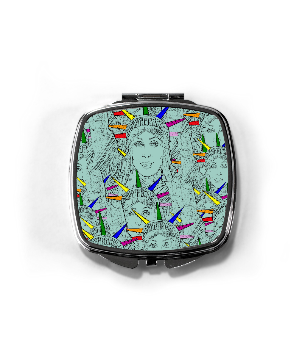 Gay Compact Mirror! Cher morphed into the Statue of Liberty!