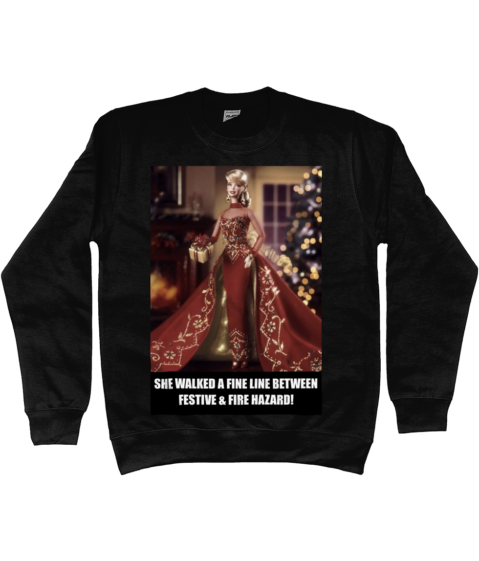 Thumbnail: She Walked a fine line between festive & fire hazard!! Funny Xmas Jumper!