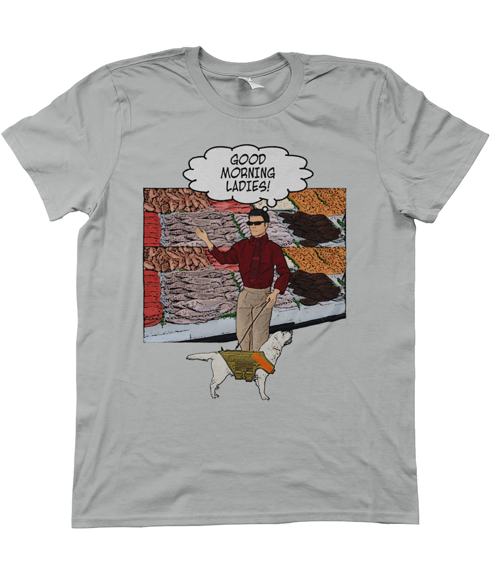 Thumbnail: Blind Man at a Fish Stall, Rude Men's T-Shirt