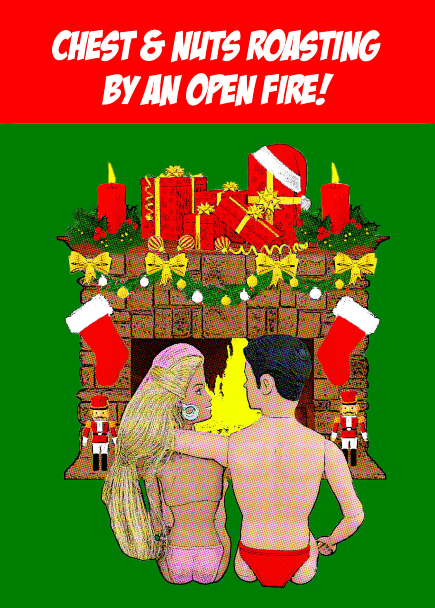 Chest & Nuts Roasting By An Open Fire, Funny Christmas Card