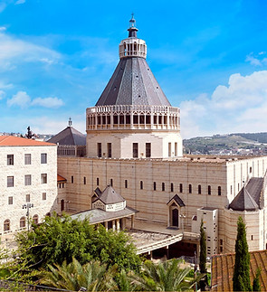 An exterior view of Nazareth's Catholic Church of the Annunciation