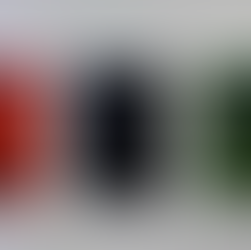 three piece art series, red, blue, and green