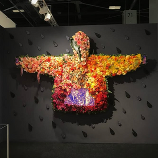 striking, glitter-encrusted art