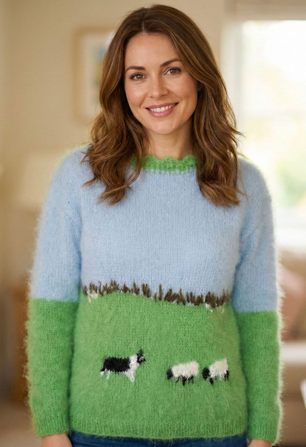 Front view of sheep sweater