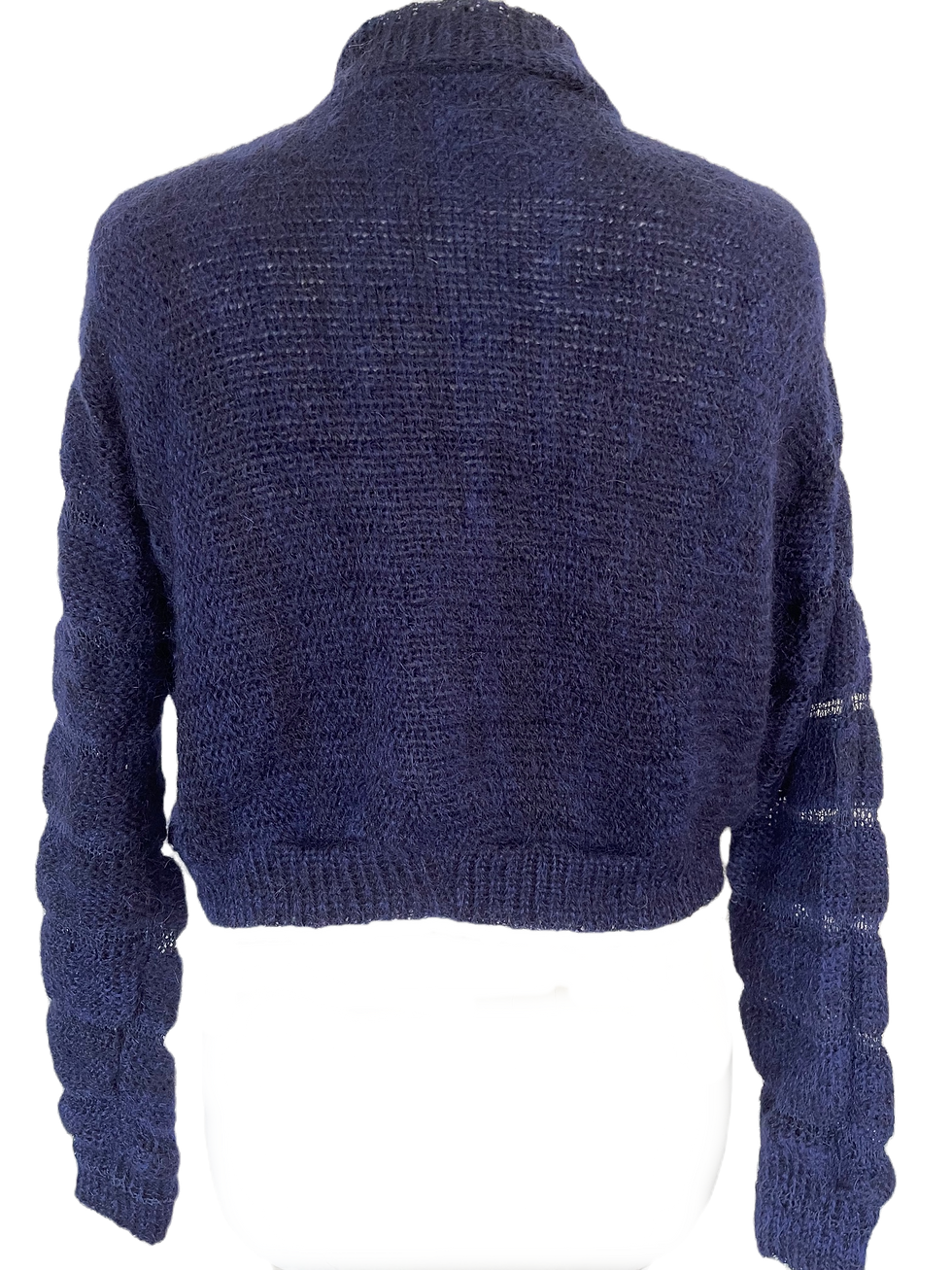 Blue jacket back view