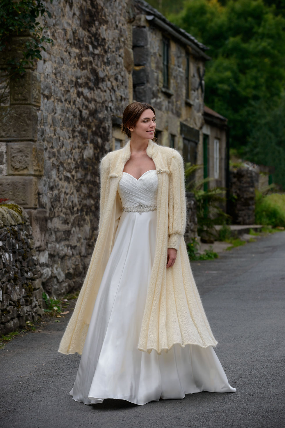 Bridal Coat in Ivory Front View