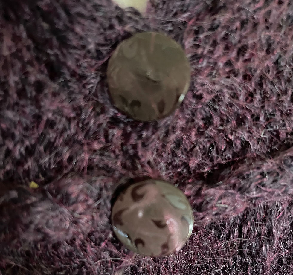 Thumbnail: Purple fluted mohair coat front view buttons