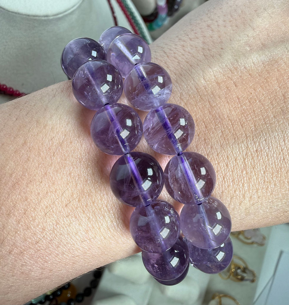 Miniatura: Brazalete de Amatista 10mm | Calma y Protección