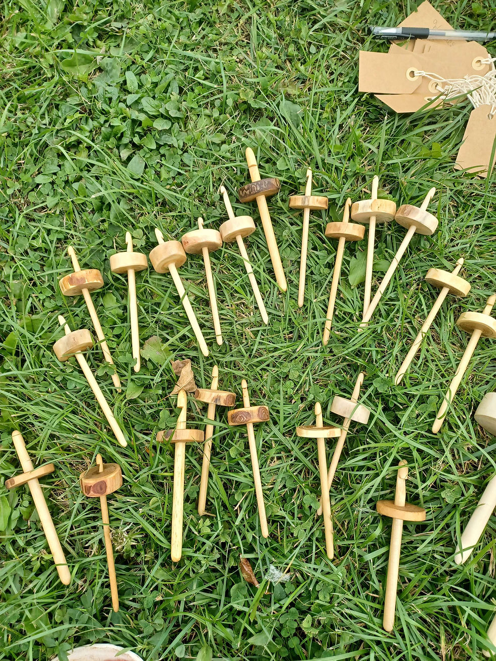 Thumbnail: Wyldespun Mini Spindle Bis Sister live edge mini drop spindle