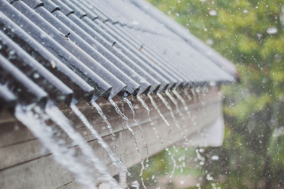 Escena del flujo de agua de lluvia