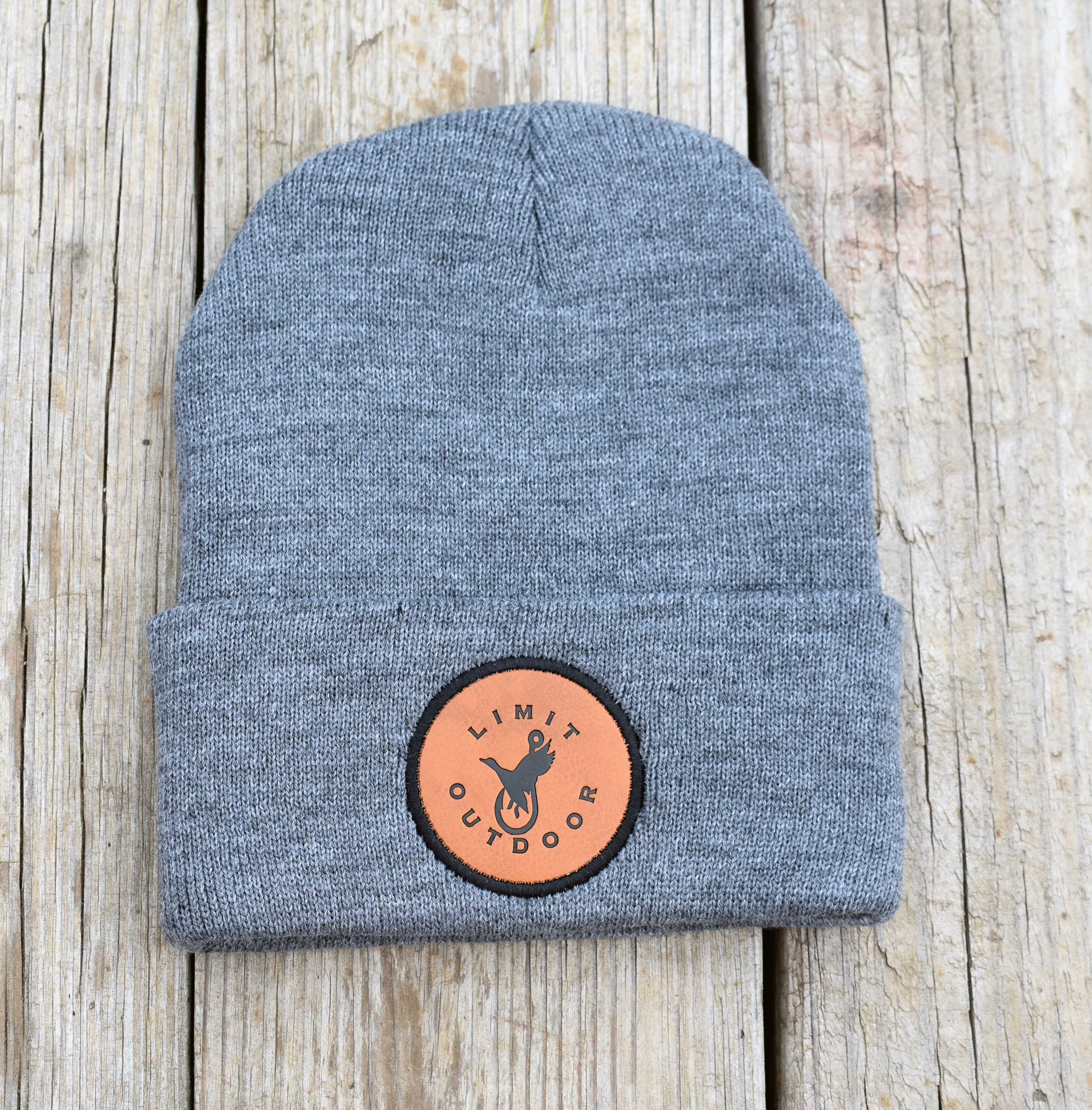 The Limit Outdoors Leather Patch Beanie