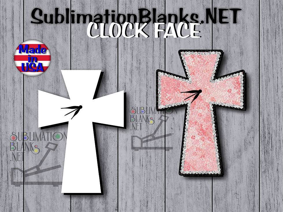 Thumbnail: CROSS CLOCK FACE Sublimation Blanks Unisub Mdf Hardboard Christian Decor