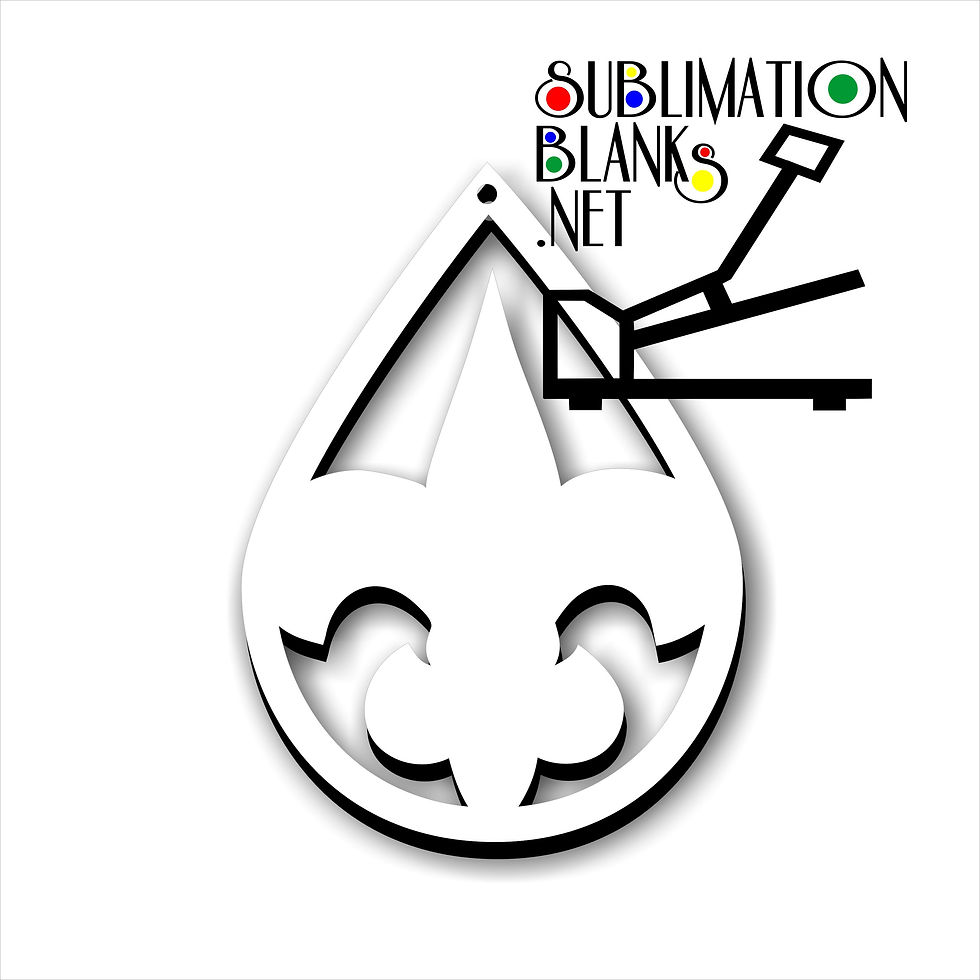 FLEUR DE LIS SAINTS WHO DAT TEARDROP SUBLIMATION BLANKS EARRING BLANKS WHOLESALE