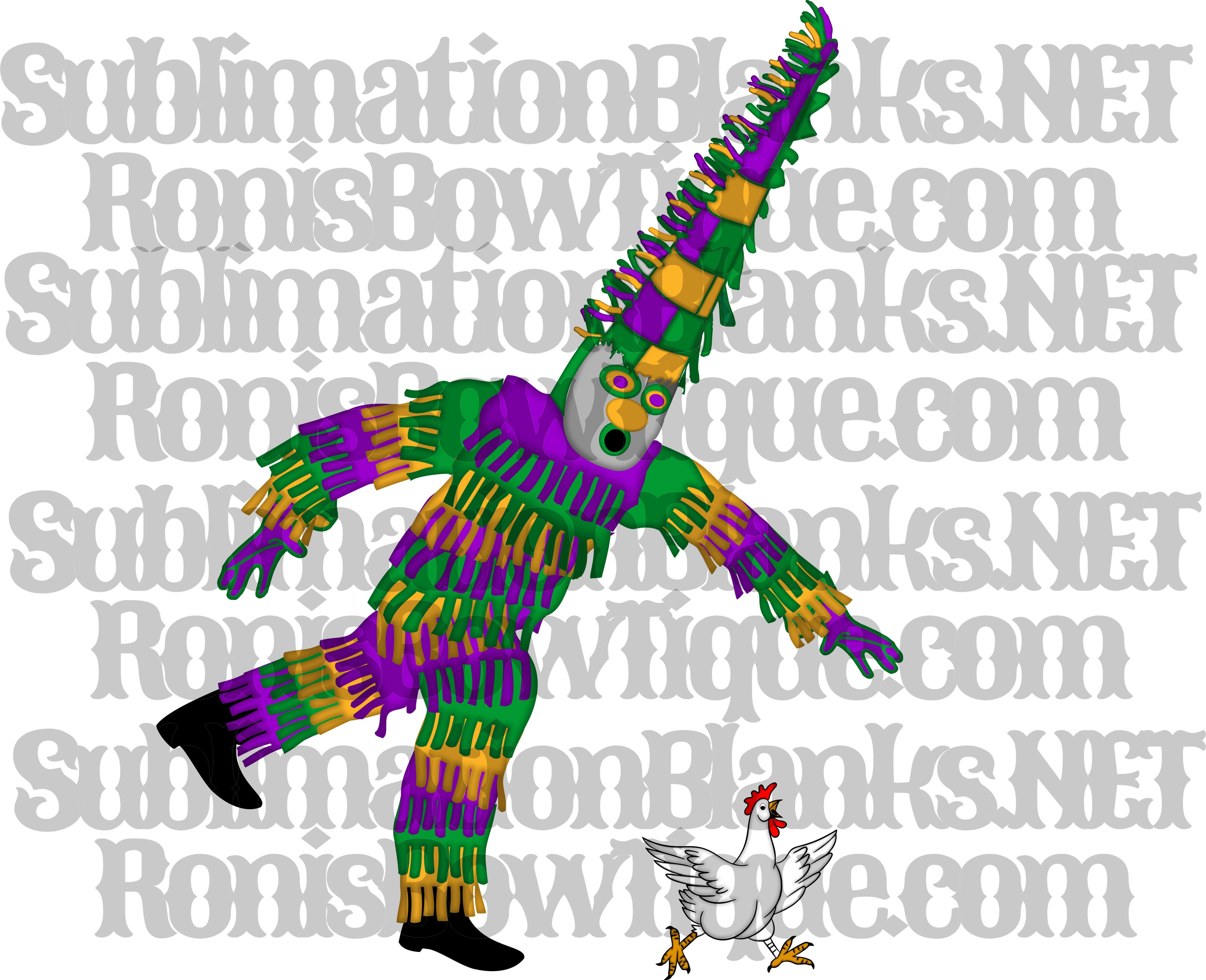 SVG PNG Traditional Cajun Mardi Gras Chasing Chicken Sublimation Designs Digital