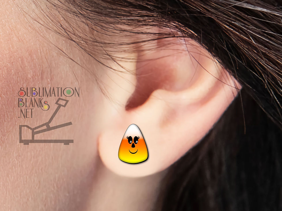 Thumbnail: CANDY CORN STUD Earrings SUBLIMATION Blanks Halloween Earrings Mdf Diy Jewelry