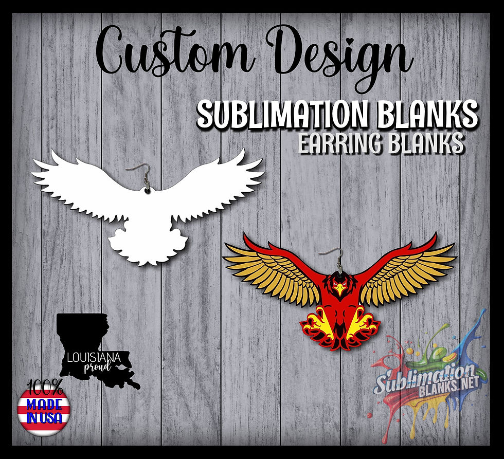 CUSTOM DESIGN Sublimation Blanks Earrings RED HAWKS Sublimation Blanks, Earrings