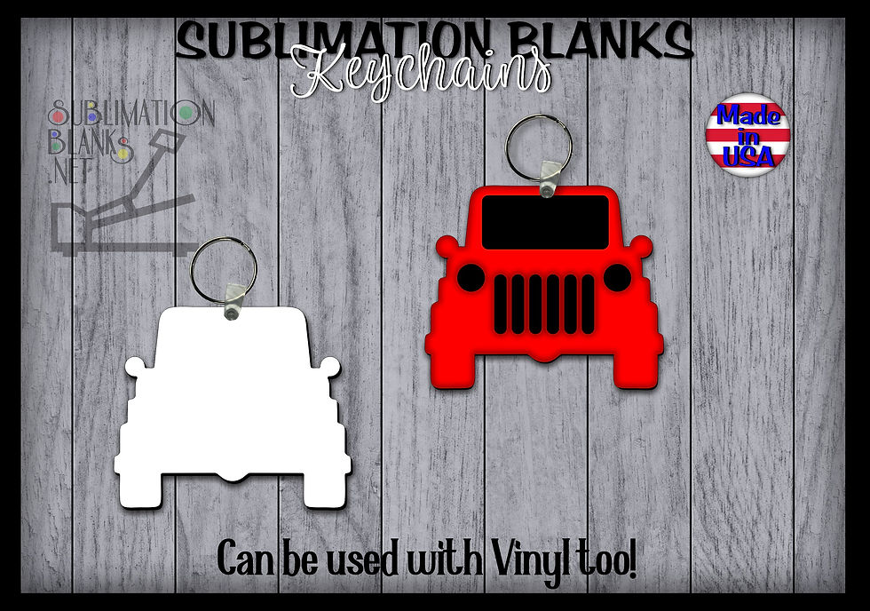 Ss JEEP Keychain Sublimation Blanks Hardware Included Unisub Hardboard Mdf