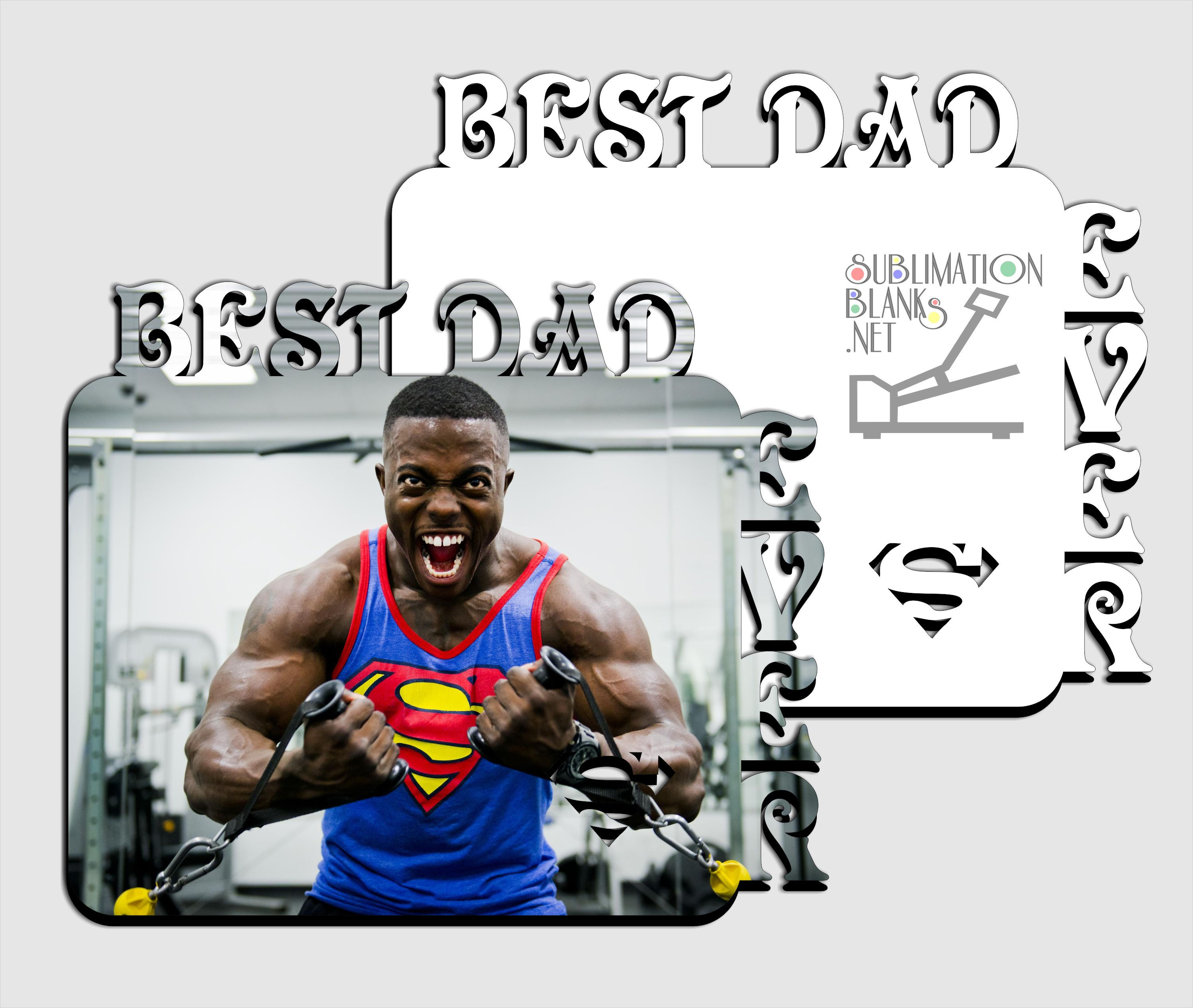 SUPERMAN BEST DAD EVER Sublimation Blanks Picture Frame JUSTICE LEAGUE mdf