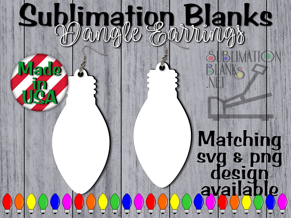 Double Sided CHRISTMAS LIGHTS Dangle Earrings Sublimation Blanks Earrings Christmas Earrings Holiday Earrings Mdf