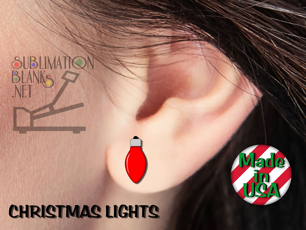 Thumbnail: CHRISTMAS EARRINGS LIGHT BULBS STUD Earrings SUBLIMATION Blanks Earrings studs