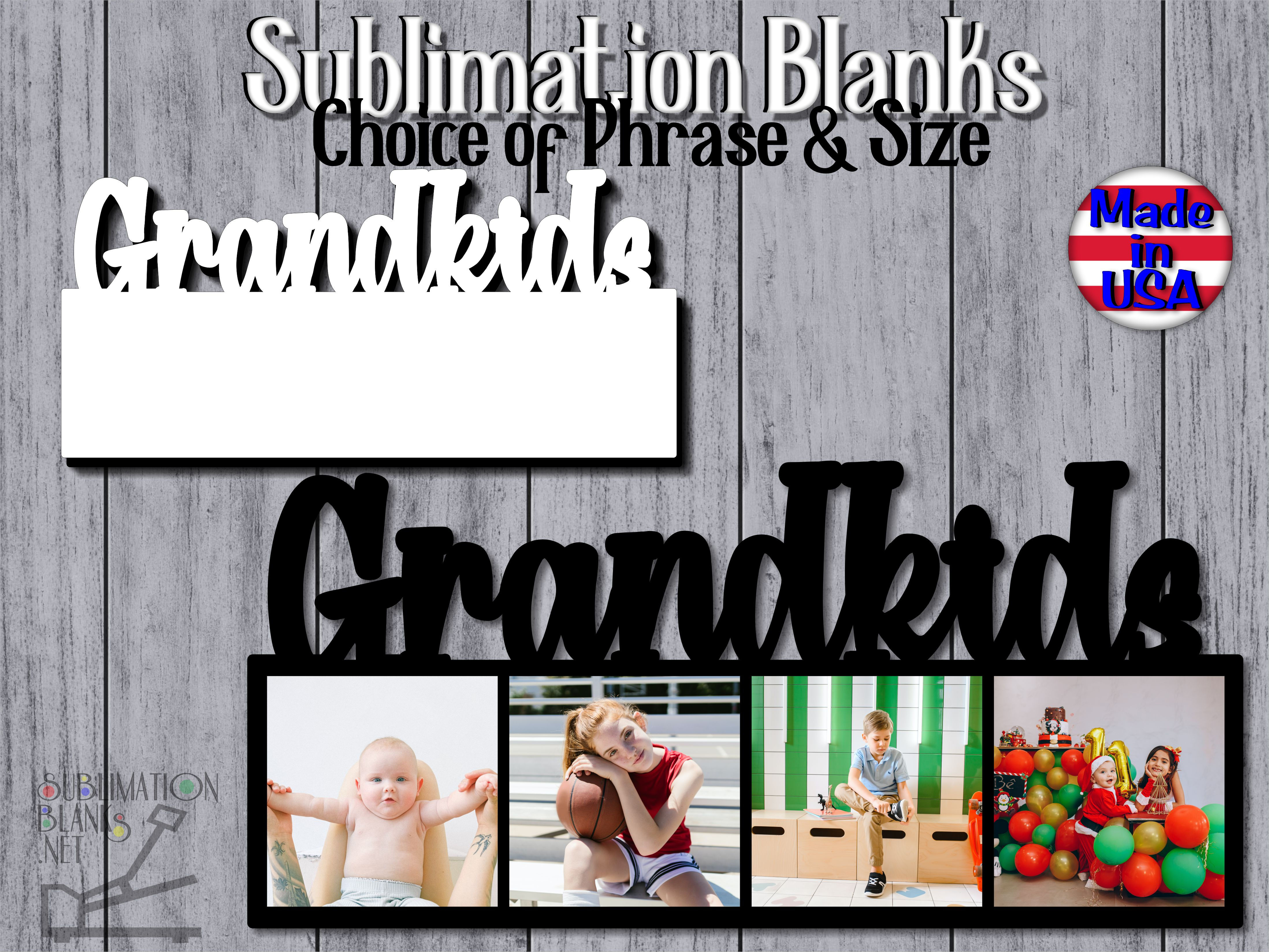 SUBLIMATION BLANKS Picture Frames, Photo Frames, Home Decor, Wall Art, Custom Sign Grandkids Grandma Maw Maw mom mama momma m