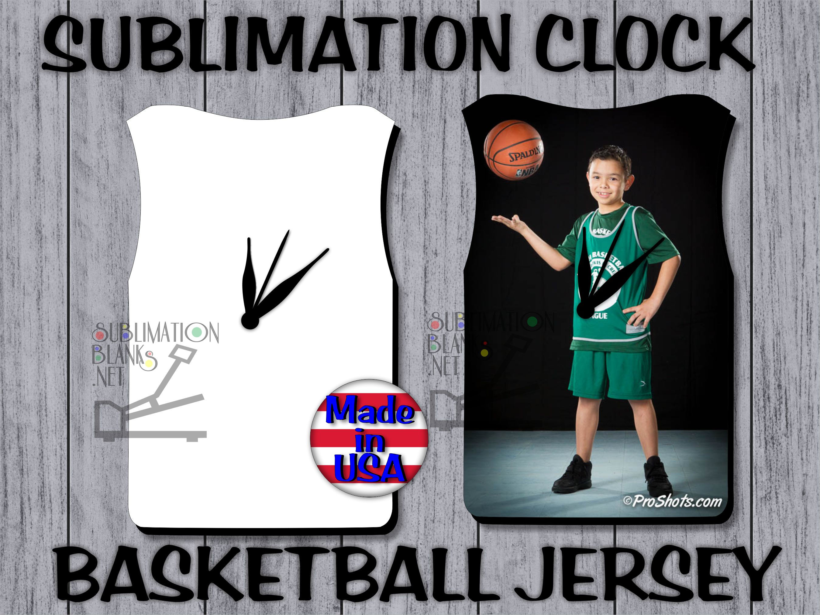 BASKETBALL JERSEY CLOCK FACE Sublimation Blanks Unisub Hardboard SPORTS DECOR