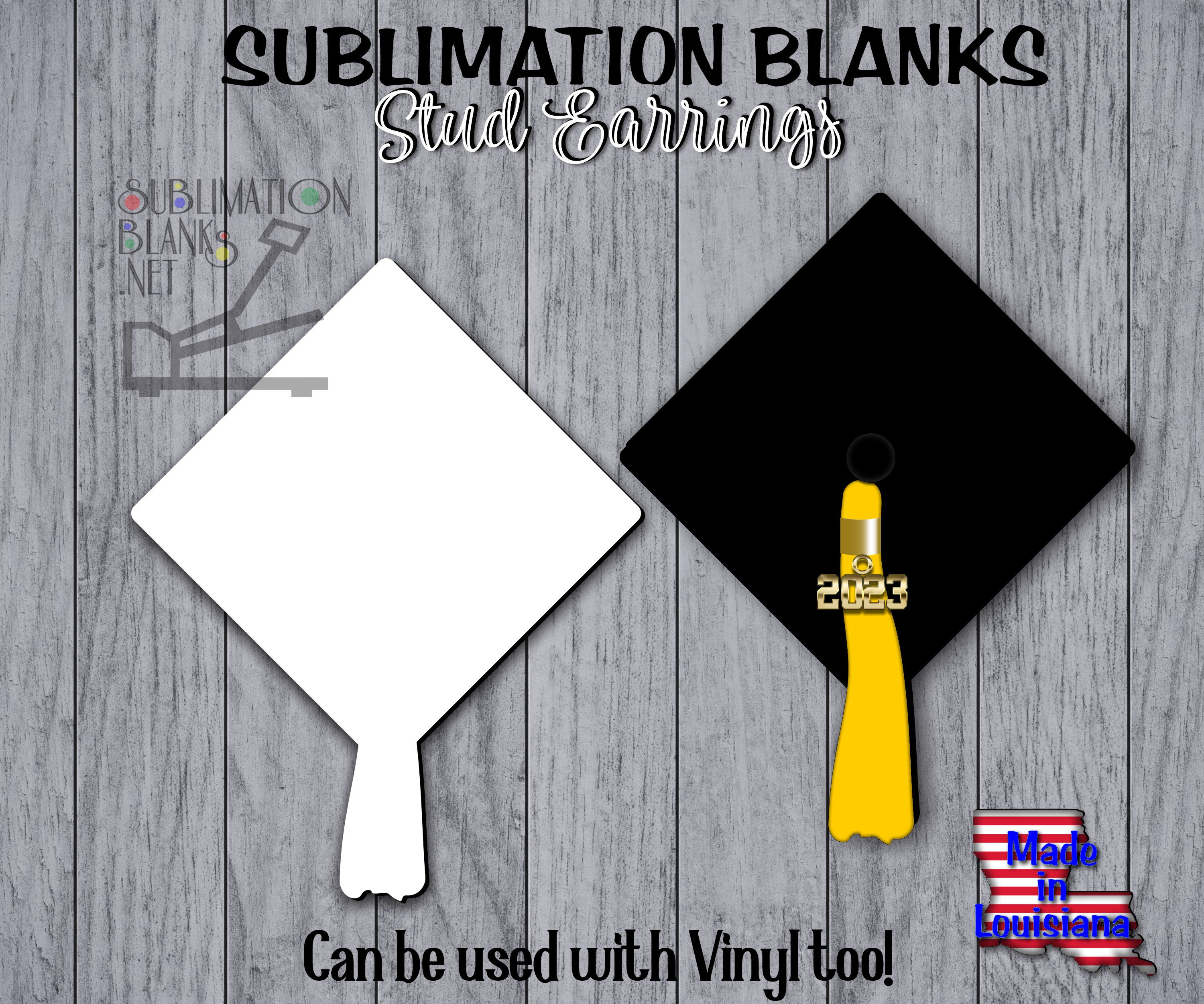 STUD Senior Graduation Cap Sublimation Blanks Earrings Wholesale Earring Stud