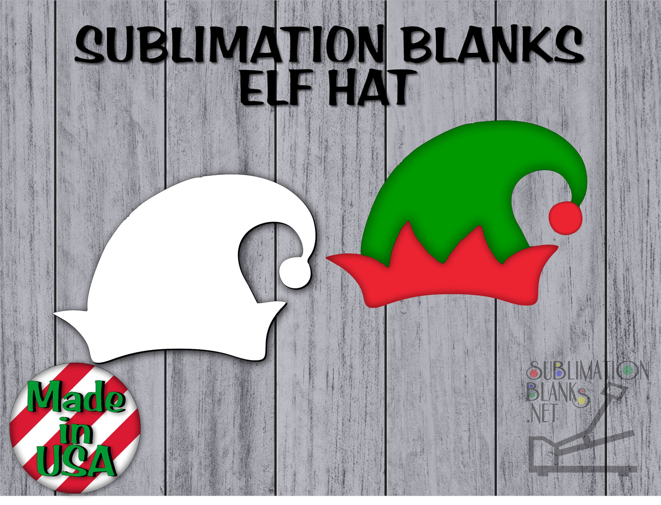 Elf Hat Earrings Christmas Earrings STUD Earrings SUBLIMATION Blanks studs