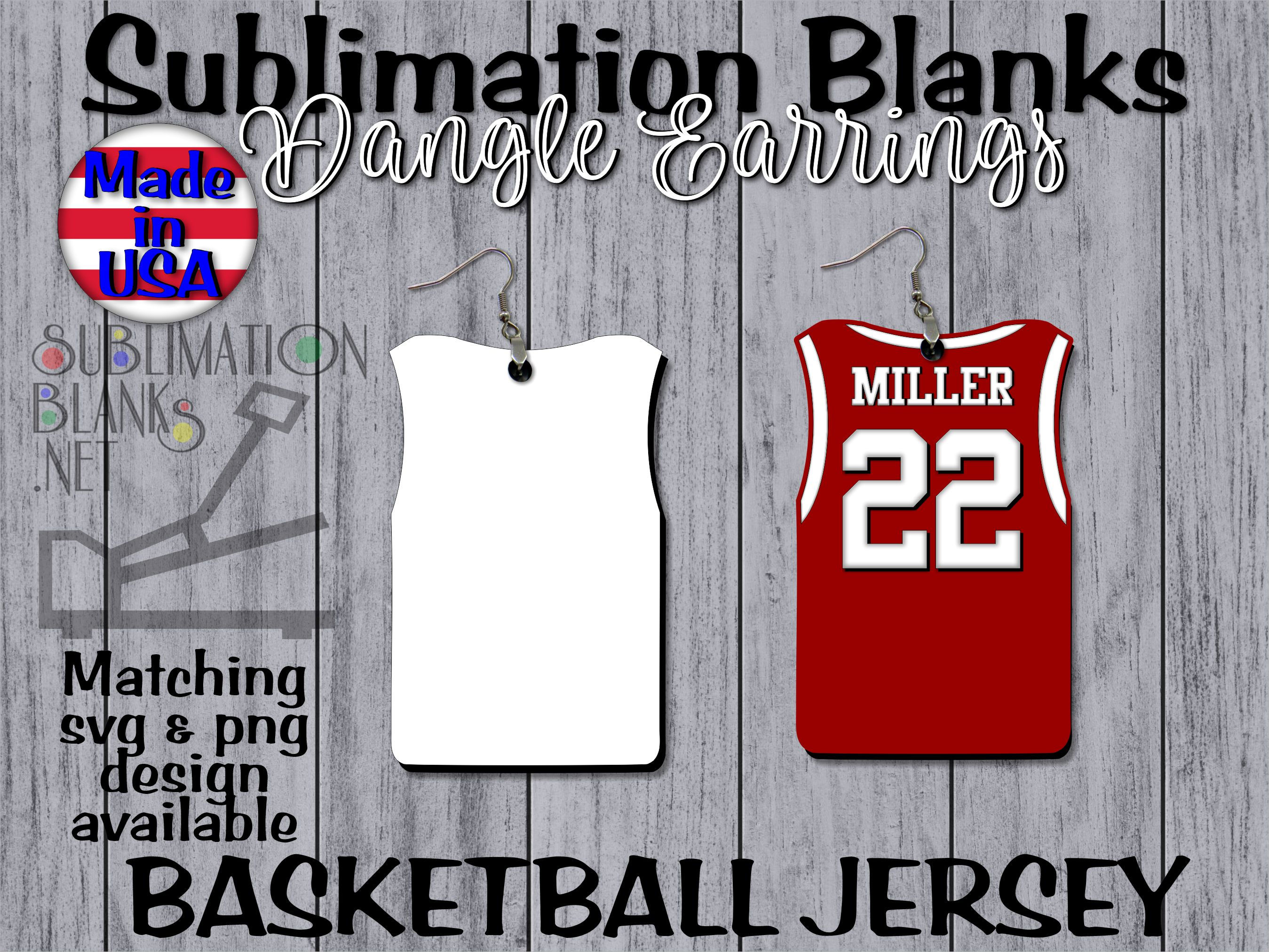 ss BASKETBALL JERSEY Dangle Earrings Sublimation Blanks Handmade Jewelry