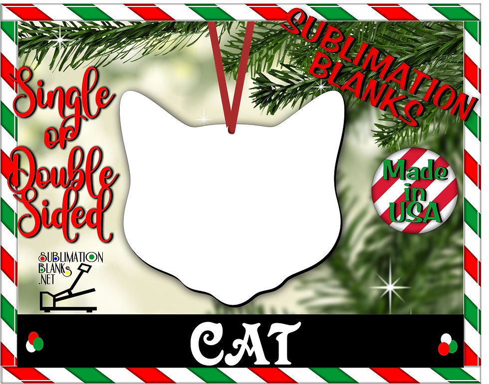 Diy CAT Christmas Ornaments DOUBLE SIDED Sublimation Blanks CAT MOM, CAT LOVER, CAT GIFTS