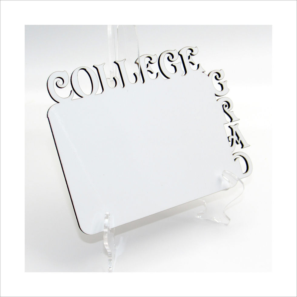 COLLEGE GRAD Sublimation Blanks Picture Frame w AND w/o Acrylic Photo Stand