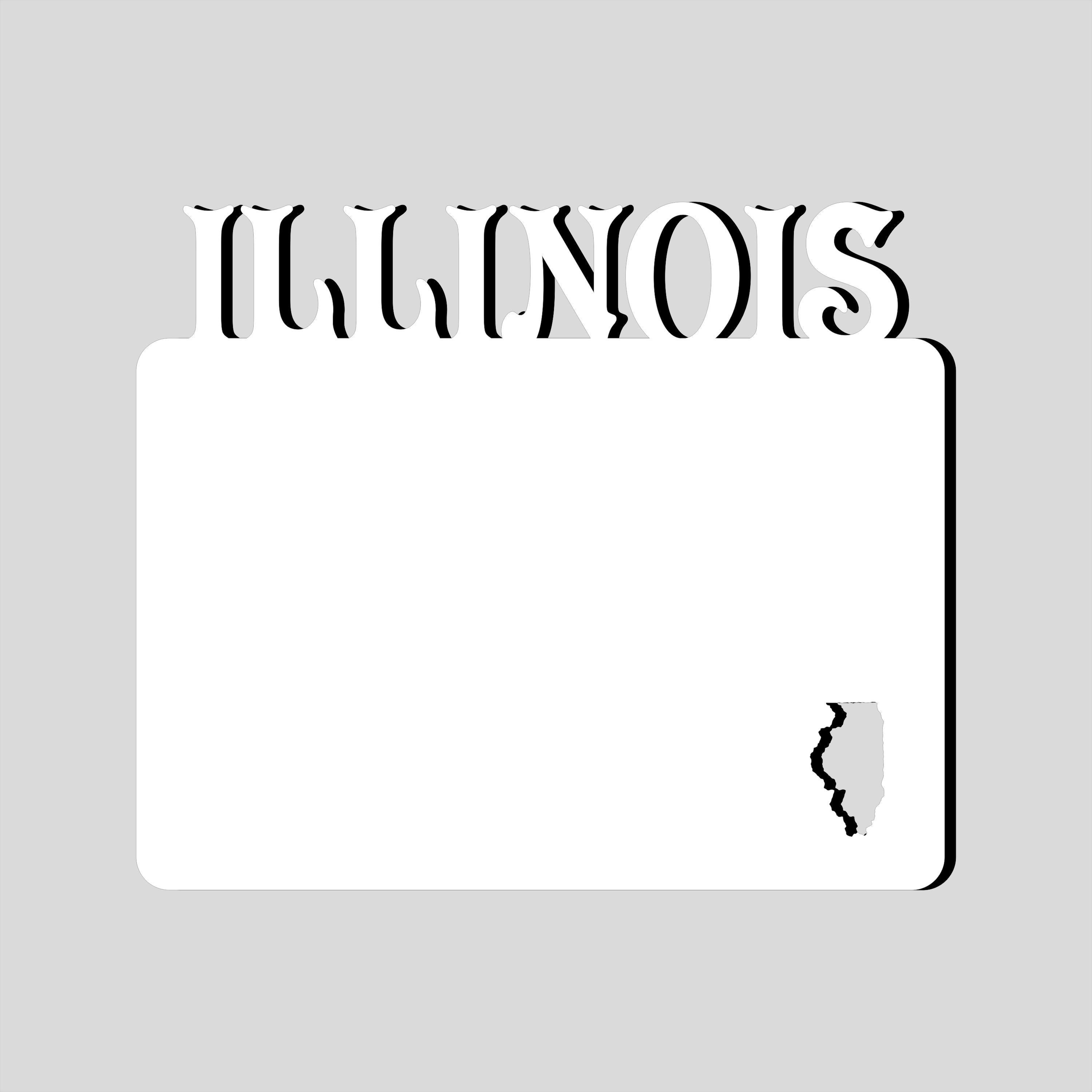 ILLINOIS STATE LANDSCAPE Layout Sublimation Blanks Picture Frame Photo MdF UNISUB