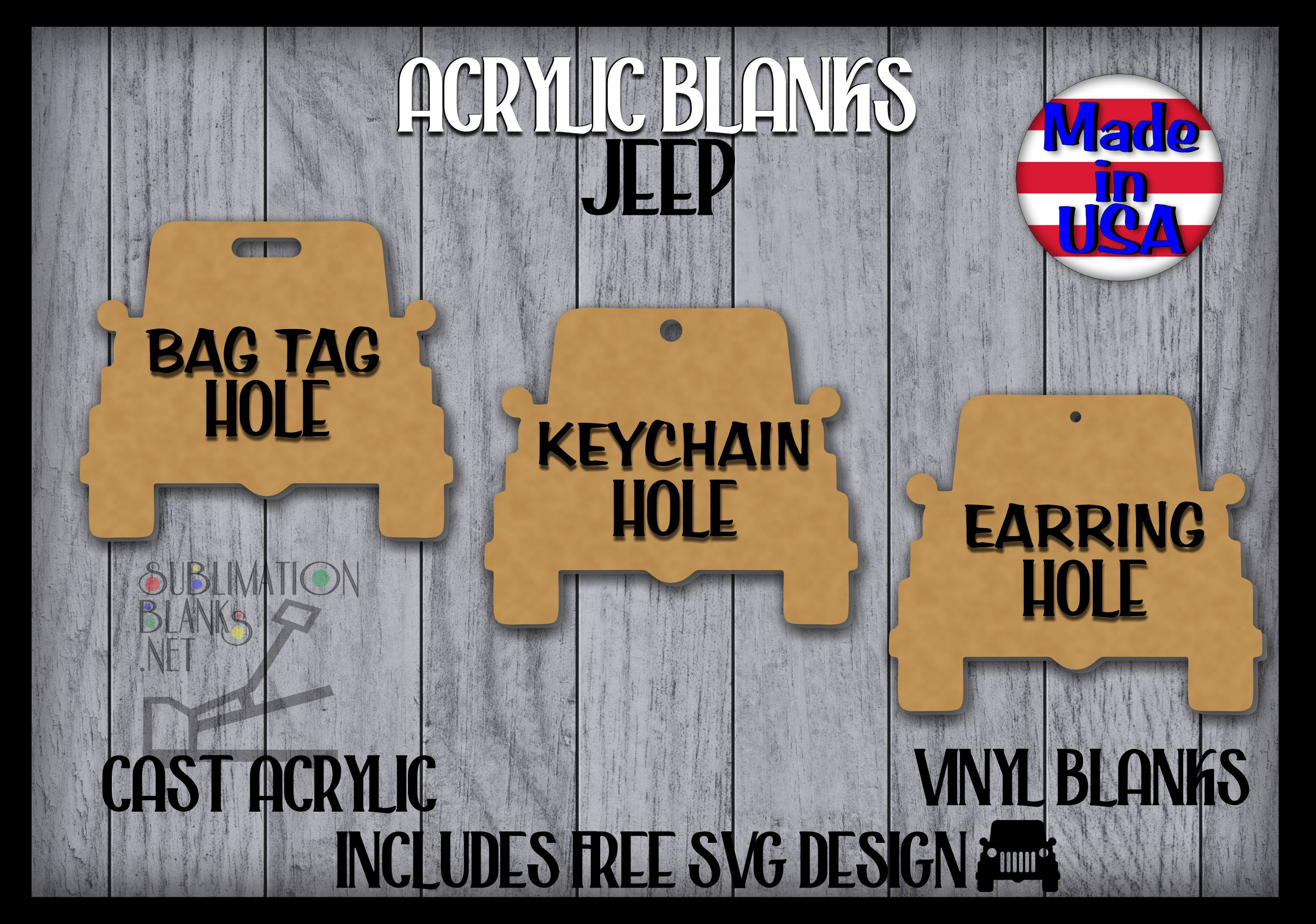 JEEP Clear Acrylic Blanks Acrylic Earrings Acrylic Keychain Acrylic