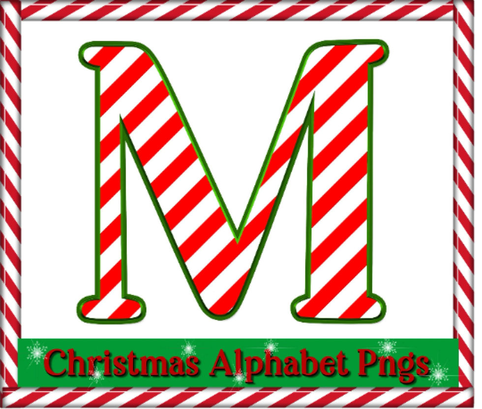 Thumbnail: CHRISTMAS Candy Cane Sublimation Designs Downloads Alphabet Monogram PNG Font