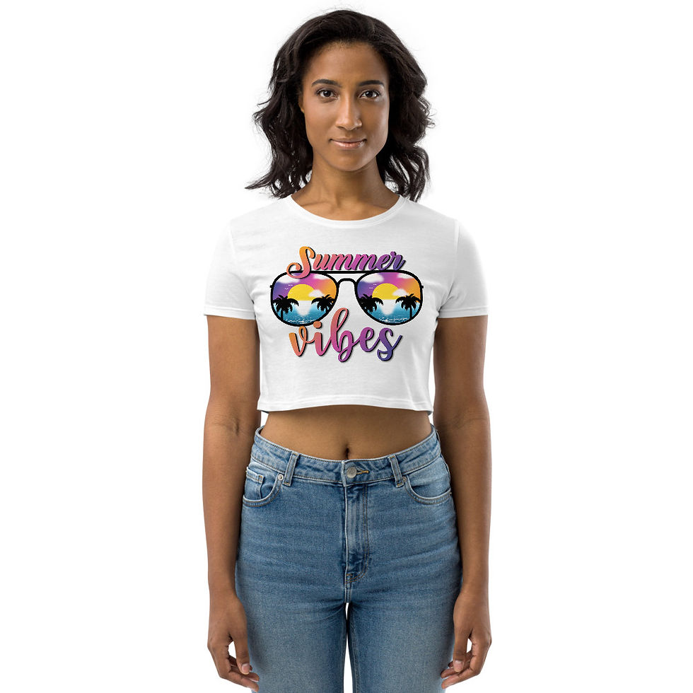 SUMMER VIBES Organic Crop Top