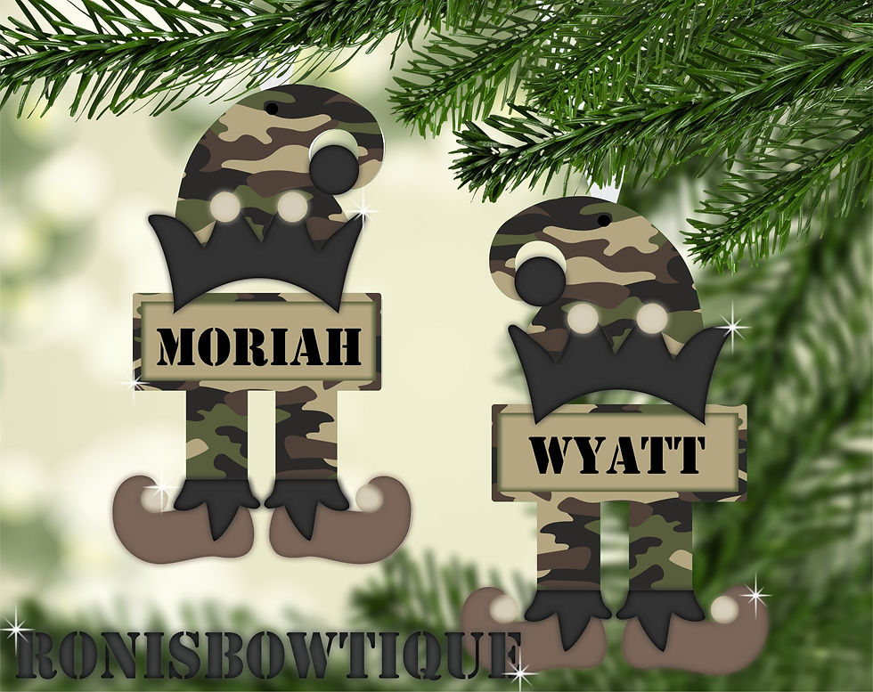 Thumbnail: ELF PERSONALIZED Christmas Ornaments  Acrylic or Mdf, Single or Double Sided